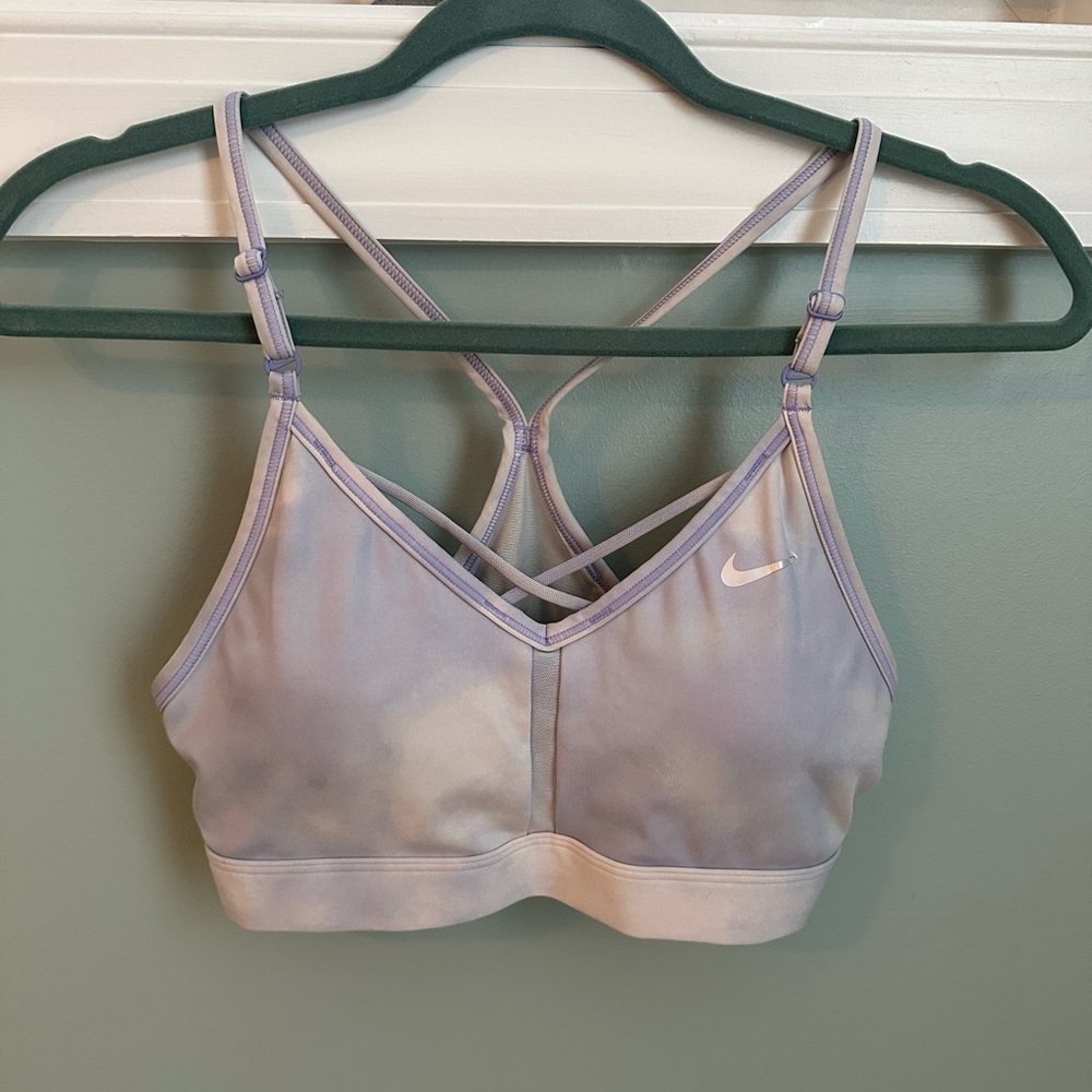 Nike Purple Racerback Sports Bra with Moisture-Wicking Fabric